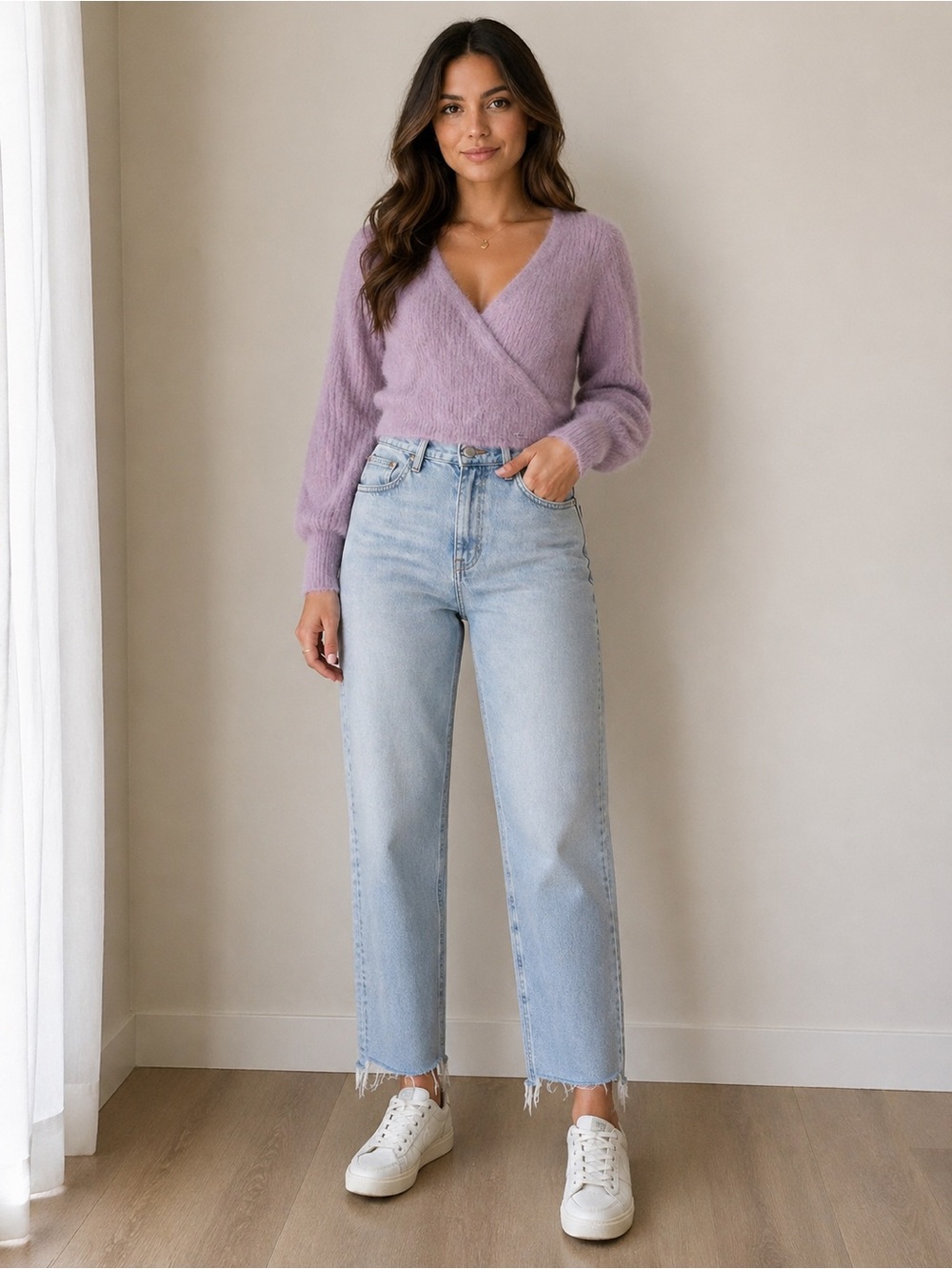 Hollister Soft Pink V-Neck Sweater size S